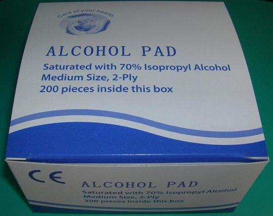 Tampon de lingettes de préparation d'alcool non-tissé stérile à usage médical stérile à 70% isopropylique