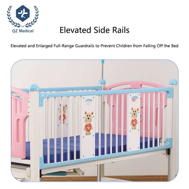 Lit de b&eacute;b&eacute; d'h&ocirc;pital pour enfants sur&eacute;lev&eacute; avec barri&egrave;res de s&eacute;curit&eacute; anti-mont&eacute;e de 128 cm de haut